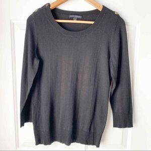 Banana Republic Black 3/4 Sleeve Sweater Medium